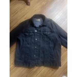 Threadfast‎ Apparel Unisex Black Denim Jacket Size XL